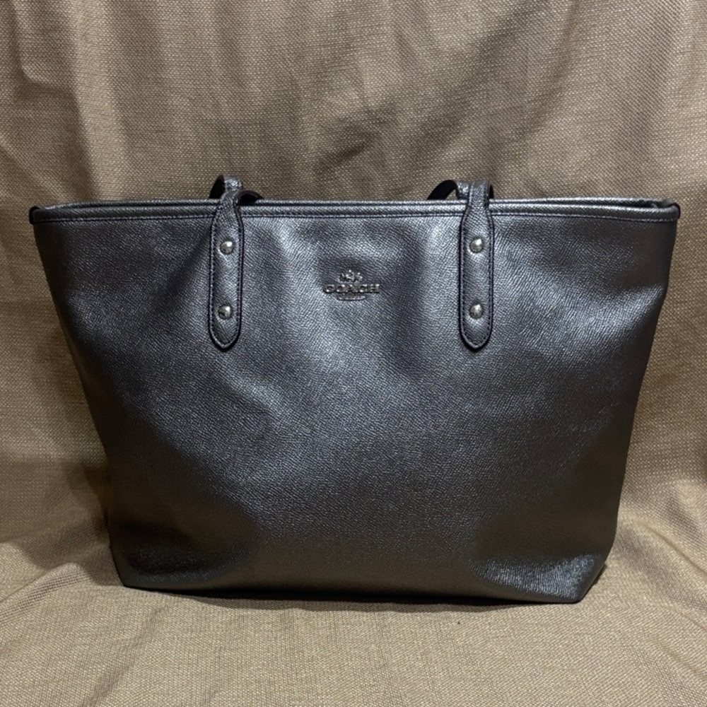 Coach Gunmetal City Zip Tote